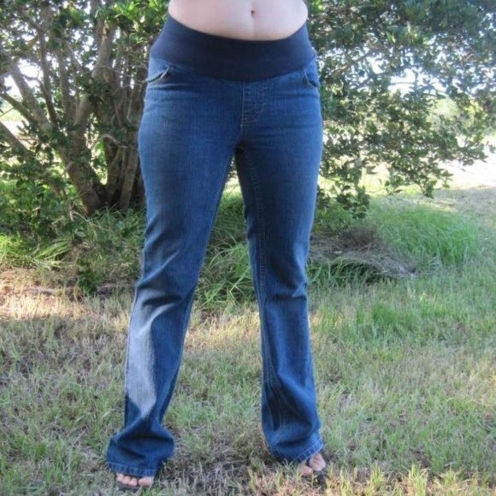 Narrow Spandex Belly Band Motherhood Maternity XS Blue Jean Pregnancy Pants